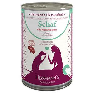 12x400g Herrmann's Menu Classic mouton bio, flocons d'avoine, légumes-racines - Pâtée pour chien