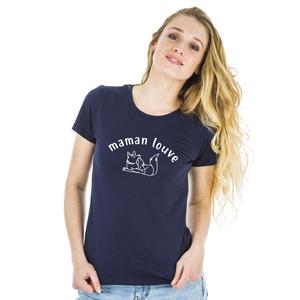 T-shirt Femme - Maman Louve - Navy - Taille L