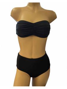 CALARENA - Maillot 2 pièces bandeau noir GINA LUNA