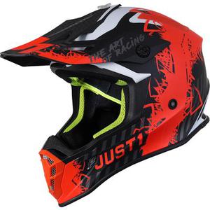 Just1 J38 Mask Casque Motocross, noir-orange, taille XL