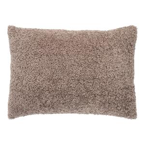 PRISCA - Coussin 45x60 Imitation Laine Taupe