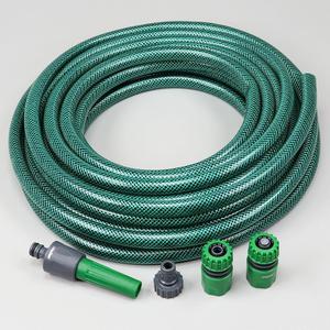 Tuyau d'arrosage Ø15 mm 15m Ribimex vert (avec embouts et lance)