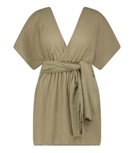 Maison Saint Julien - Femme - XS - Robe courte Empire Khaki - Vert