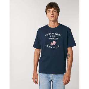 T-shirt Homme - Cherche Sosie Pour Travailler A Ma Place - Navy - Taille M