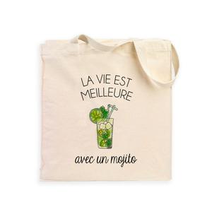 Totebag La Vie Est Meilleure Avec Un Mojito - Naturel - Taille TU