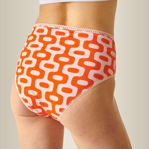 Culotte Taille Haute Coton BIO - Copacabana Orange