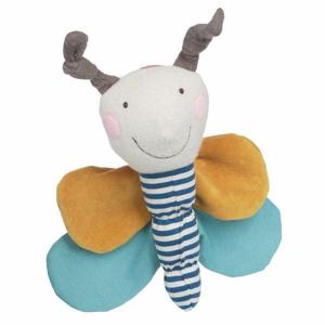 Doudou d'activité Papillon coton bio 24 cm Green Sigikid - Peluche b