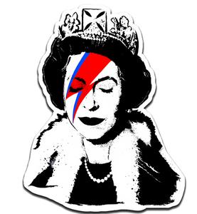 Sticker, QUEEN ELISABETH Vs BOWIE