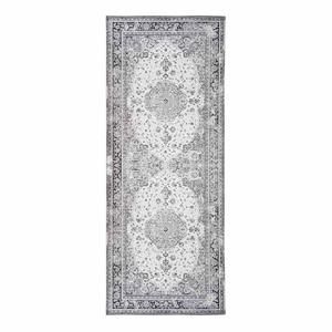 COLABA - Tapis de Couloir 80x200cm avec Motifs Noir