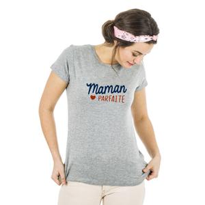 T-shirt Femme - Maman Parfaite - Gris Chiné - Taille S