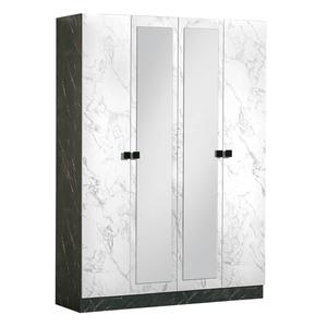 RAKHAM - Armoire 4 Portes avec Miroir Central
