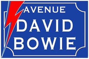 Sticker, plaque de rue, David Bowie