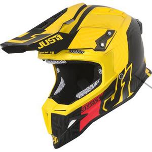 Just1 J12 Syncro Casque de motocross, noir-jaune, taille XS