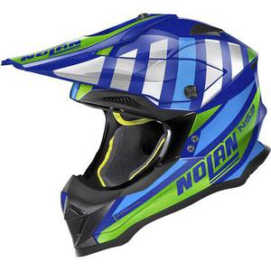 Nolan N53 Cliffjumper Casque de motocross, vert-bleu, taille XL