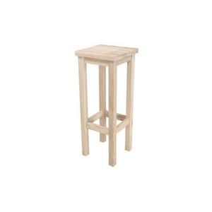 Tabouret de bar en bois droit Vernis Naturel