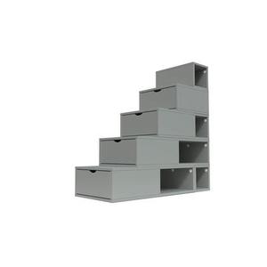 Escalier cube de rangement hauteur 125 cm Gris