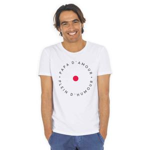 T-shirt Homme - Papa D'amour Pleins D'humour - Blanc - Taille M