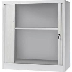 armoire basse avec portes à rideaux - gris - manutan