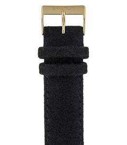 Briston - Bracelet de montre flanelle - Noir/Or jaune - Noir